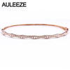 0.6CTTW Certified Diamond Cuff Bangles Bracelets Jewelry 18K Rose Gold Pave Setting Real Diamond Bangles For Women