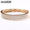 0.06CT Luxury Gold Bracelet Natural Diamond Crystal Bracelet 18K white Gold Half Circle Diamond Bracelet