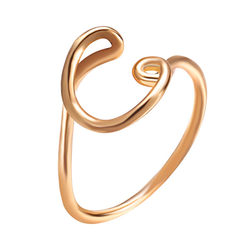 New Fashion Lover Friends Name Letter Ring for Women Men Simple Size 8 Custom Rings for Anniversary Engagement Jewelry