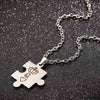 AZIZ BEKKAOUI Letters K & Q Couple Necklaces with Crown Stainless Steel Tag Pendant Necklace King & Queen