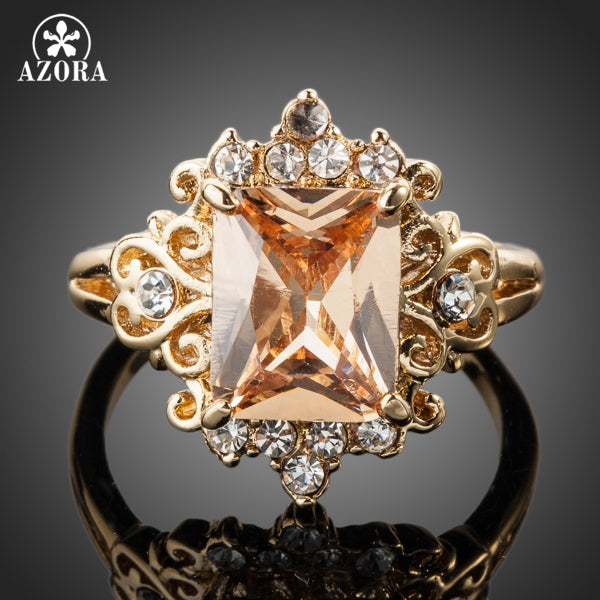 Fancy Brand Design Gold Color Stellux Austrian Crystal Ring TR0086