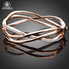 Rose Gold Color Stellux Austrian Crystal Paved Bangle Bracelet TB0063