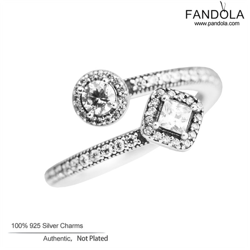 Abstract Elegance Wedding Ring 925 Sterling Silver Clear CZ Rings for Women Fine Jewelry Finding Accessories