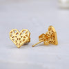 Abstract Heart Stud Earrings For Women Girls Stainless Steel Hollow Heart Stud Earrings Jewelry Girlfriend Valentine's Day Gift
