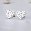 Abstract Heart Stud Earrings For Women Girls Stainless Steel Hollow Heart Stud Earrings Jewelry Girlfriend Valentine's Day Gift