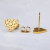 Abstract Heart Stud Earrings For Women Girls Stainless Steel Hollow Heart Stud Earrings Jewelry Girlfriend Valentine's Day Gift