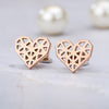 Abstract Heart Stud Earrings For Women Girls Stainless Steel Hollow Heart Stud Earrings Jewelry Girlfriend Valentine's Day Gift