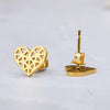 Abstract Heart Stud Earrings For Women Girls Stainless Steel Hollow Heart Stud Earrings Jewelry Girlfriend Valentine's Day Gift