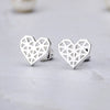 Abstract Heart Stud Earrings For Women Girls Stainless Steel Hollow Heart Stud Earrings Jewelry Girlfriend Valentine's Day Gift