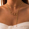 Accessories Hip-hop Simple Geometric Circle Chain  Retro Shaped Imitation Pearl Necklace