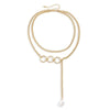 Accessories Hip-hop Simple Geometric Circle Chain  Retro Shaped Imitation Pearl Necklace
