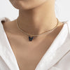 Acrylic Butterfly Choker Necklace Rhinestone Chain White Black Color Simple Clavicle Necklace Animal Korean Jewelry чокер