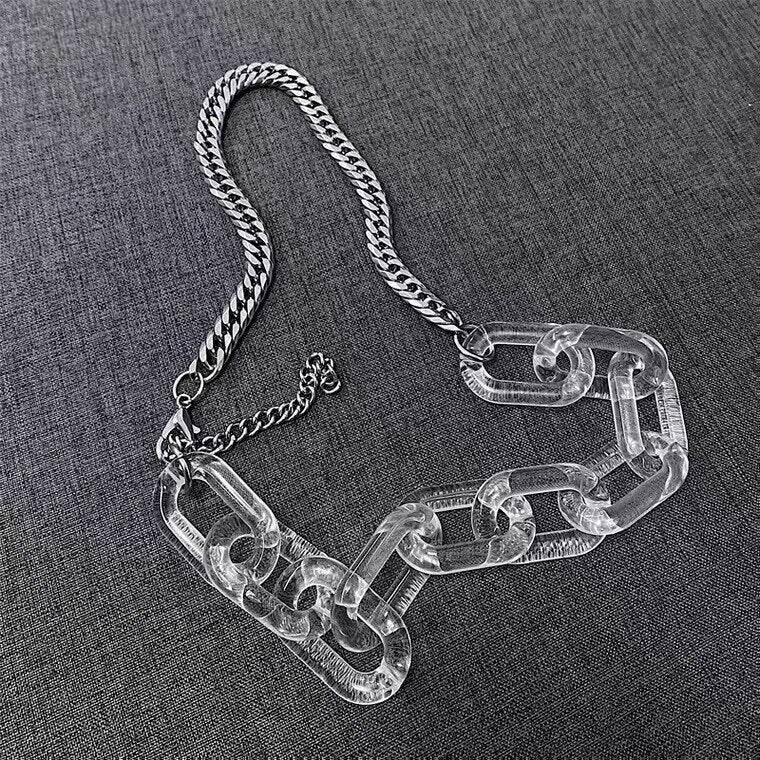 Acrylic Kpop Splicing Women Necklace Chain Gothic Jewelry Punk Chains and Necklaces for Women Goth Accessories