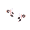 Acrylic Pearl Crystal Leaf Earrings Rose Gold Color Alloy Women Bijoux Branch Stud Earrings Wholesale