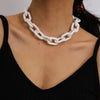 Acrylic Short Chain Necklace Bohemian Chunky Lock Plastic Choker Collar Necklace Pendant For Women Bijoux Accessories