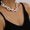Acrylic Short Chain Necklace Bohemian Chunky Lock Plastic Choker Collar Necklace Pendant For Women Bijoux Accessories
