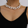 Acrylic Short Chain Necklace Bohemian Chunky Lock Plastic Choker Collar Necklace Pendant For Women Bijoux Accessories