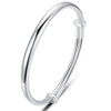 Adjustable 925 Stamp Silver Color Classic Charm Cuff polishing Bangles For Women Elegant Jewelry Christmas