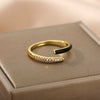 Adjustable Colorful Enamel Rings For Women Stainless Steel Open Finger Ring 2023 Trend Korean Crystal Party Jewelry Gift
