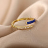 Adjustable Colorful Enamel Rings For Women Stainless Steel Open Finger Ring 2023 Trend Korean Crystal Party Jewelry Gift