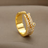 Adjustable Crocodile Rings For Women Gothic Crystal Zirconia Ring Animal Vintage Aesthetic Jewelry Birthday Gift bague femme