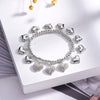 Adjustable Crystal Full Heart Bracelet For Women Mix Silvery Color Beaded Bracelets For Lover Friend 2022 Jewelry
