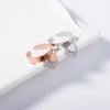 Adjustable Heart Shaped Pendant Rings For Women Crystal Female Finger Rings Romantic Gift For Girlfriend 2022 Jewelry