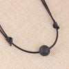 Adjustable Leather Chain Choker Necklace Shellhard Black Lava Rock Essential Oil Diffuser Pandant Necklaces Women Jewelry