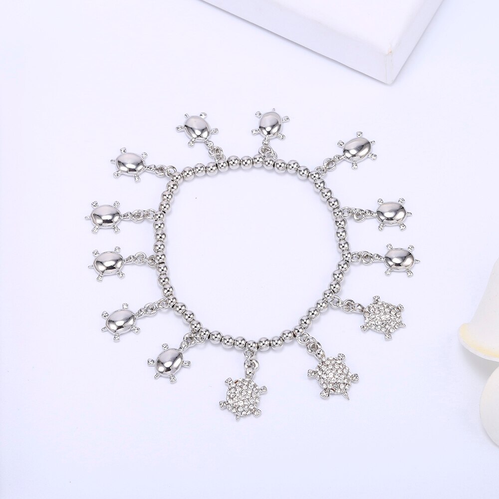 Adjustable MIX Color Charms Bracelets Anklets Trotoise Dangle Crystal Animal For Women Bracelet 2022 Jewellery Gift