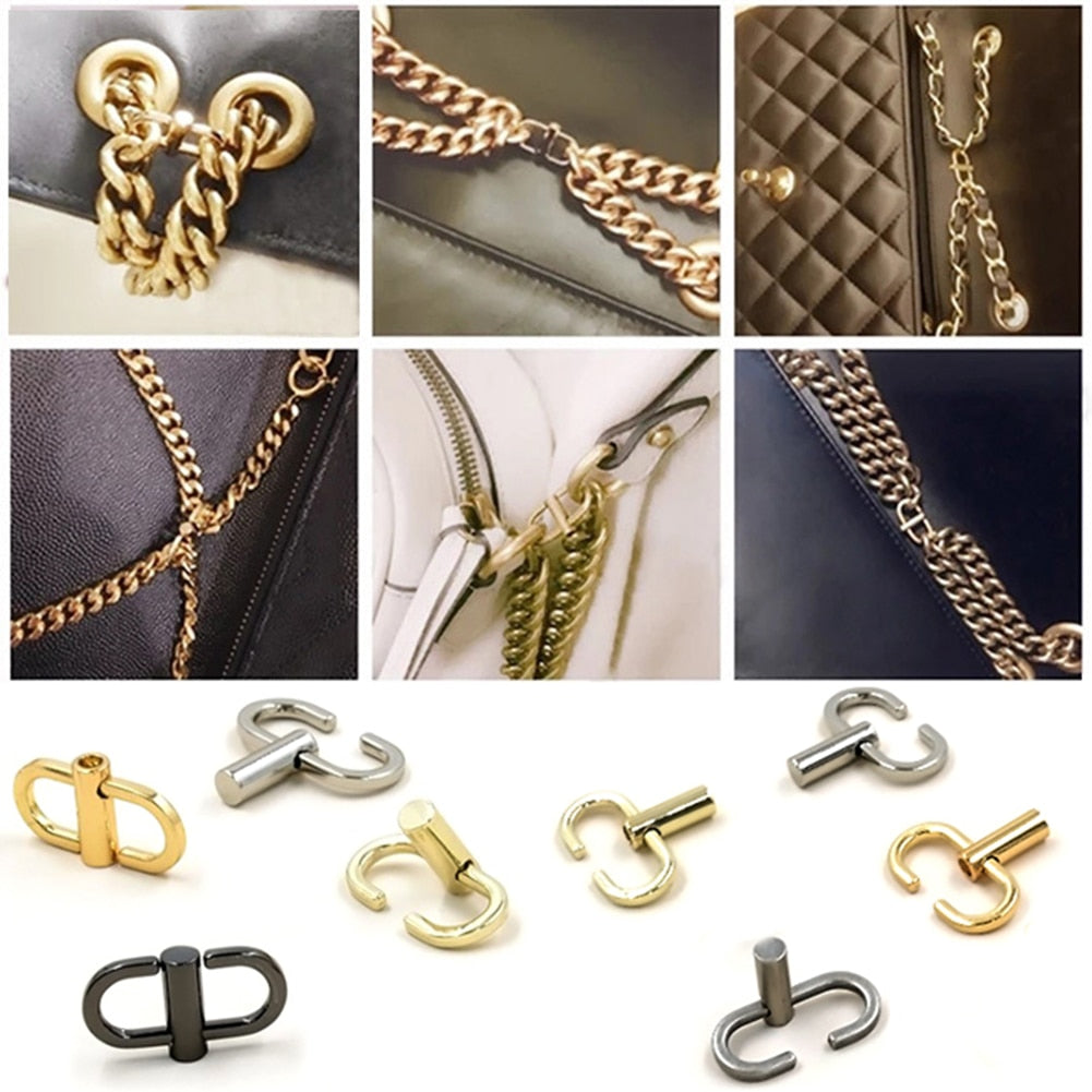 Adjustable Metal Buckle Bag Chain Strap Length Shorten Shoulder Crossbody Handbag Bags Accessories Buckle Silver Chain Buckle