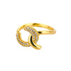 Adjustable Open Zircon Circle Rings For Women Stainless Steel Geometric Irregular Crystal Ring Female Wedding Jewelry Gift
