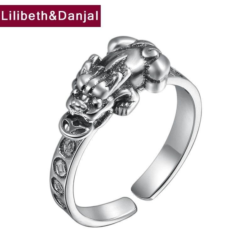 Adjustable Ring 100% Real 925 Sterling Silver Jewelry for men women Vintage Buddha brave troops Lucky Opening Ring 2020 R93