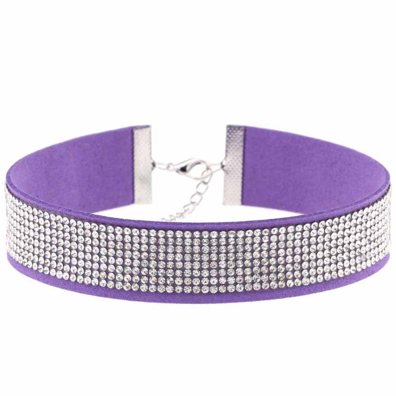 Adjustable Velvet Ribbon Rhinestones Choker Necklace Cool Gothic Style Handmade Sexy Simple Sexy Female Night Party Wedding K3ND