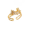 Aesthetic Butterflies Rings For Women Stainless Steel Cubic Zirconia Ring Vintage Wedding Band Couple Jewelry Accessories Mujer