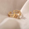 Aesthetic Butterflies Rings For Women Stainless Steel Cubic Zirconia Ring Vintage Wedding Band Couple Jewelry Accessories Mujer