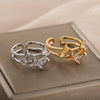 Aesthetic Butterflies Rings For Women Stainless Steel Cubic Zirconia Ring Vintage Wedding Band Couple Jewelry Accessories Mujer