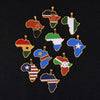 Africa Map Flag Pendant Necklace Gold Color Stainless Steel Ghana Nigeria Congo Somalia Angola Liberia African Jewelry Gift