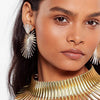 Africa Necklaces Jewelry Set Gold Color Metal Big Exaggerated Torque Choker Necklace Earrings Set Jewelry African Steampunk 2022