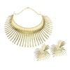 Africa Necklaces Jewelry Set Gold Color Metal Big Exaggerated Torque Choker Necklace Earrings Set Jewelry African Steampunk 2022