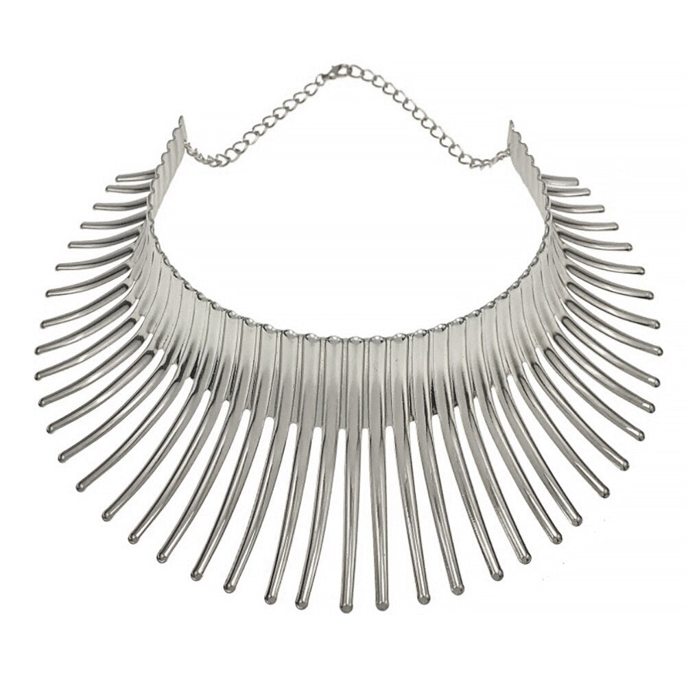 Africa Necklaces Jewelry Set Gold Color Metal Big Exaggerated Torque Choker Necklace Earrings Set Jewelry African Steampunk 2022