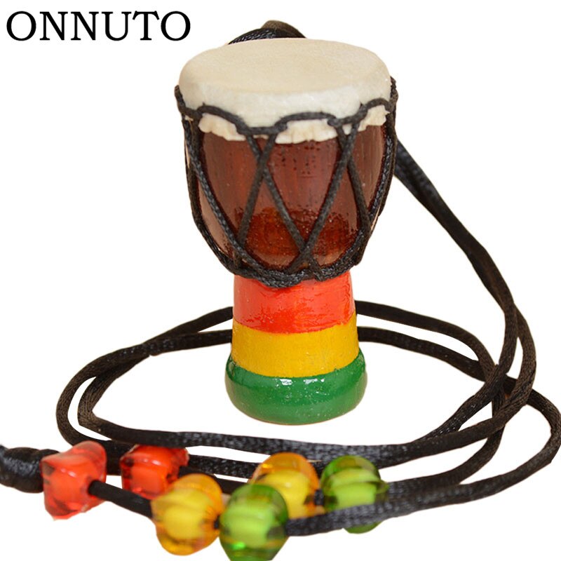 African Drum Pendant Necklace Classic Mini Tambourine Children Necklace Kids Necklace Jewelry