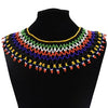 African Ethnic Handmade Resin Bead Bib Egyptian Boho Necklace Collar Women Dress Statement Choker Accessories Halloween Jewelry