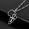 African Map &amp;Ankh Cross Pendant Necklace Africa Egypt Nile Key Traditional Ethnic Gift Stainless Steel Jewelry