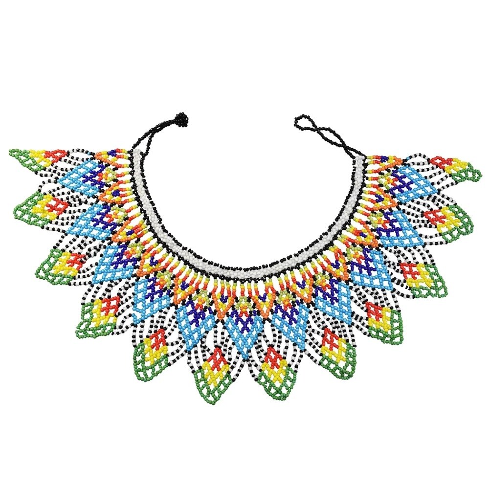 African Multicolors Resin Beads Choker Necklaces for Women Boho Big Tribal Collar Statement Necklace Tribal Party Jewelry Gift