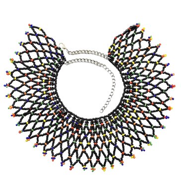 African Multicolors Resin Beads Choker Necklaces for Women Boho Big Tribal Collar Statement Necklace Tribal Party Jewelry Gift