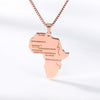 Afrika Peta Liontin Kalung untuk Wanita Stiainless Baja Warna Emas Perhiasan Ethiopia Grosir Afrika Peta Hiphop Item