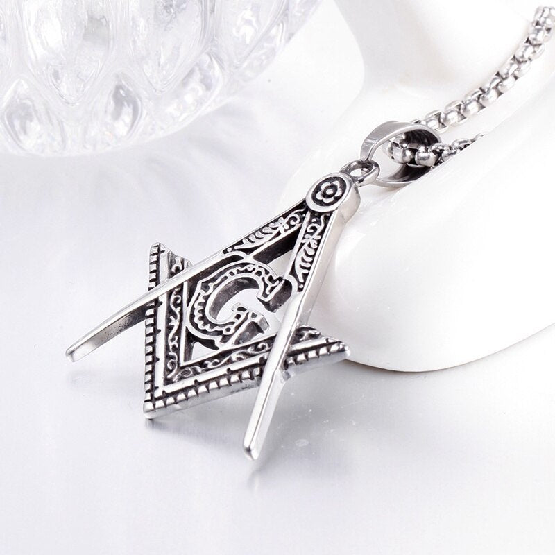 Ag Freemasonry Pendant Necklace Men's Women's Necklace Metal Retro Religion Accessories Party Jewelry