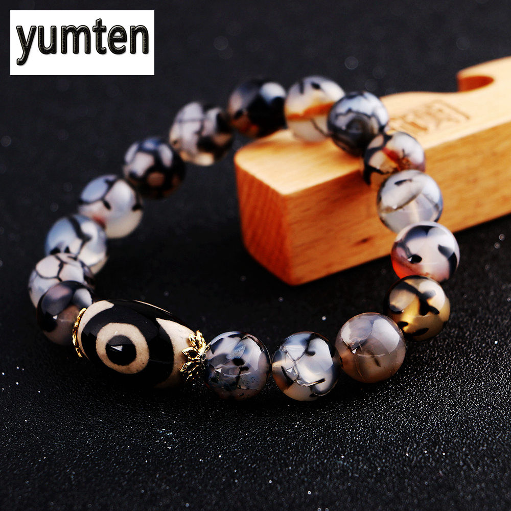 Agate Silver Bracelet Bracelets Bangle Beads Bangles Charms Natural Stone Yoga Jewelery Bracelet For men Fashion Personality
