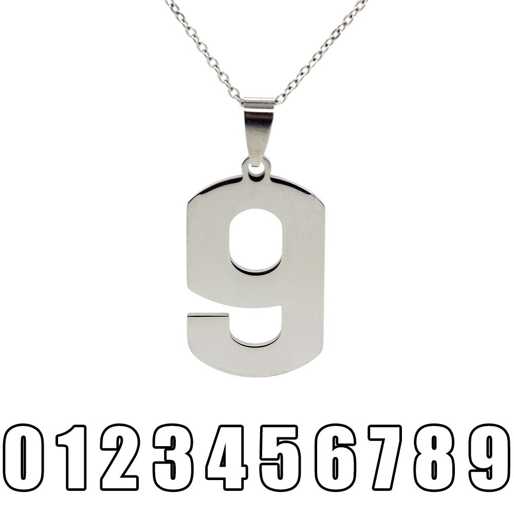 Age Jewelry Stainless Steel Arabic Numerals Number 0 - 9 Pendant Short Necklace