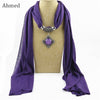 Ahmed Autumn and Winter Resin Geometric Alloy Pendant Scarf Necklace Ethnic Scarve Collar Bijoux Jewelry for Women